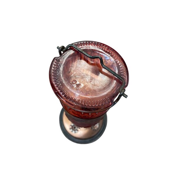 Vintage Woodstream Corp Floral Glass & Copper Hummingbird Feeder Red SKU 9317 - Picture 9 of 12